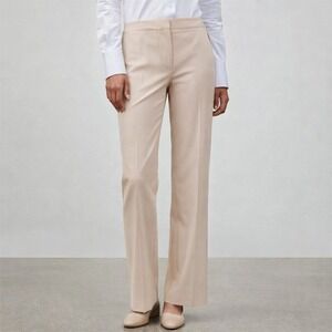 Lafayette 148 New York NWT Menswear Tan Stretch Virgian Wool Trouser Pant SZ 10